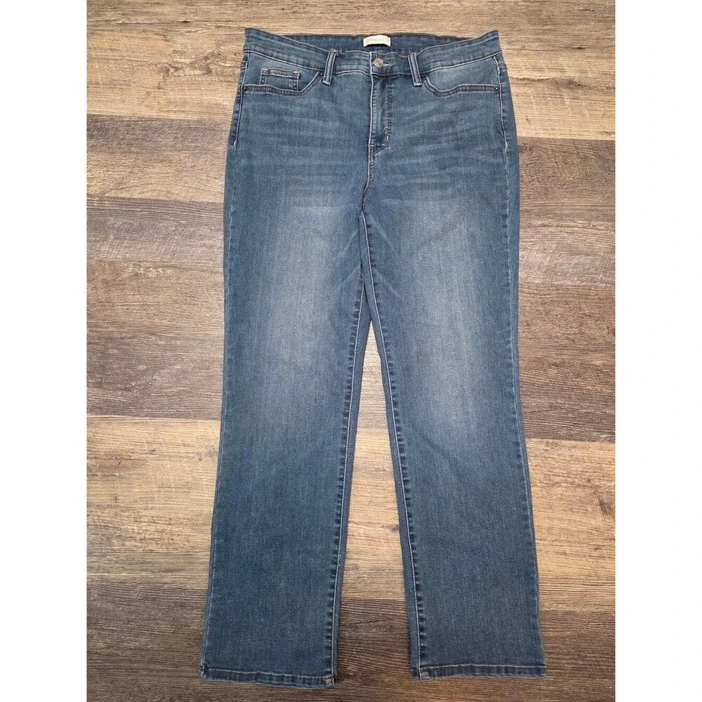 Crown & Ivy Mid Rise Straight Leg Jeans
